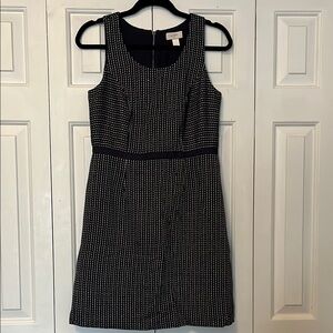 Loft Navy and White Patterned Dress Size 2